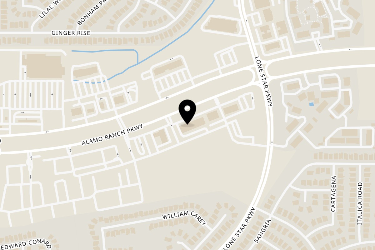 Map showing the location of Bowls N Go Alamo Ranch on 11840 Alamo Ranch Pkwy Suite 130 in San Antonio